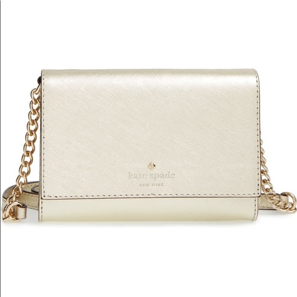 kate spade Handbags - NEW Kate Spade Cami Metallic Gold Crossbody Bag